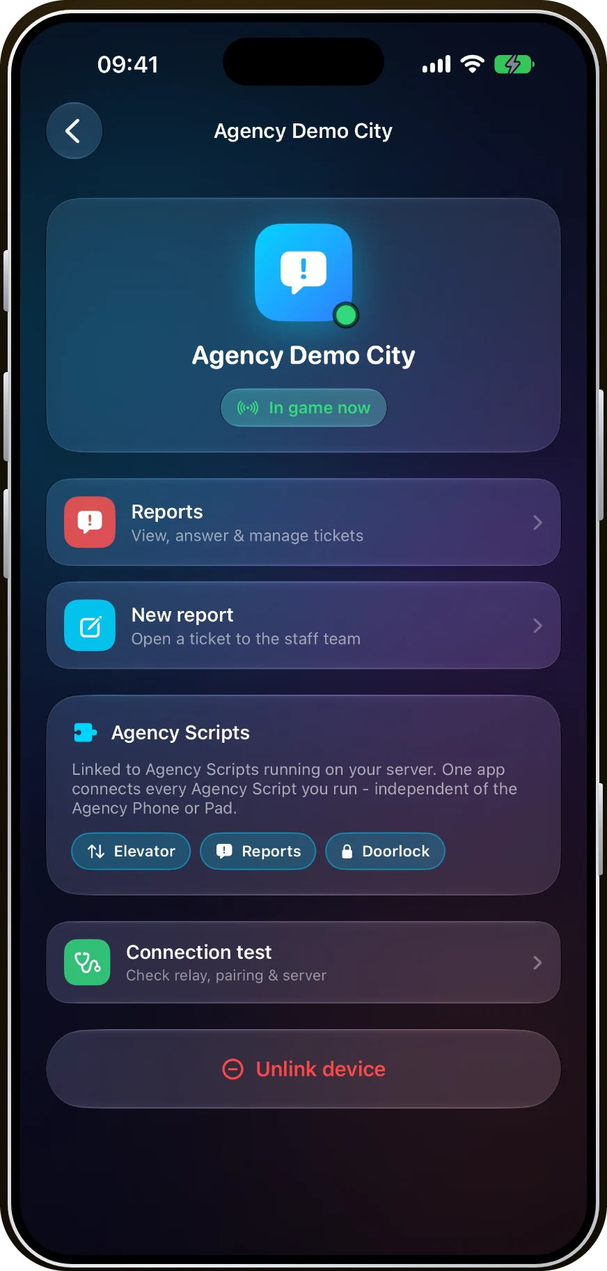 Agency-Reports module in the Companion app